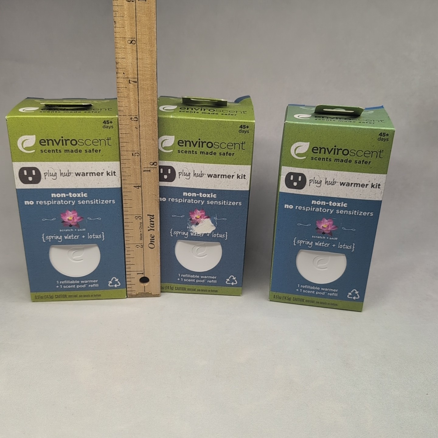 3 pk Enviroscent Plug Hub Warmer Kit Spring Water & Lotus 0.51 oz.