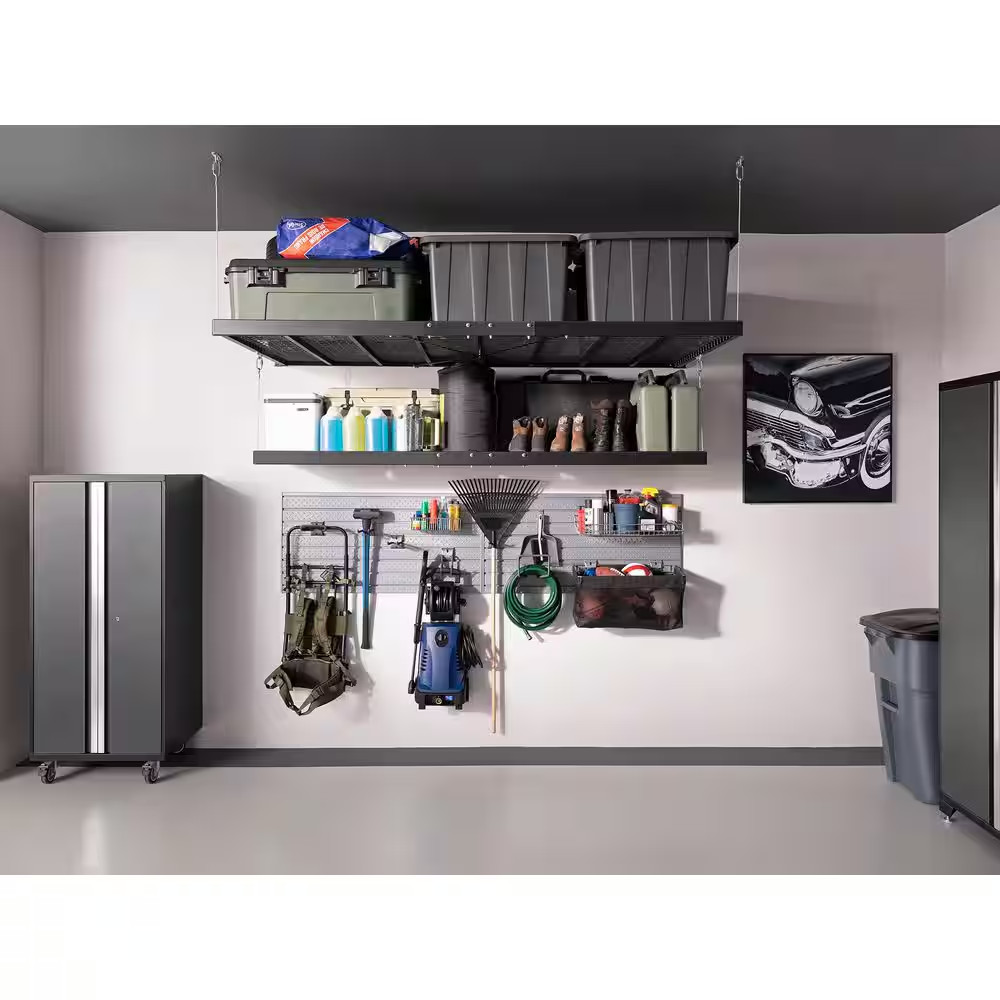 Pro Series 2Ft. X 8Ft. Wall Mounted Steel Shelf 2.0 in Black