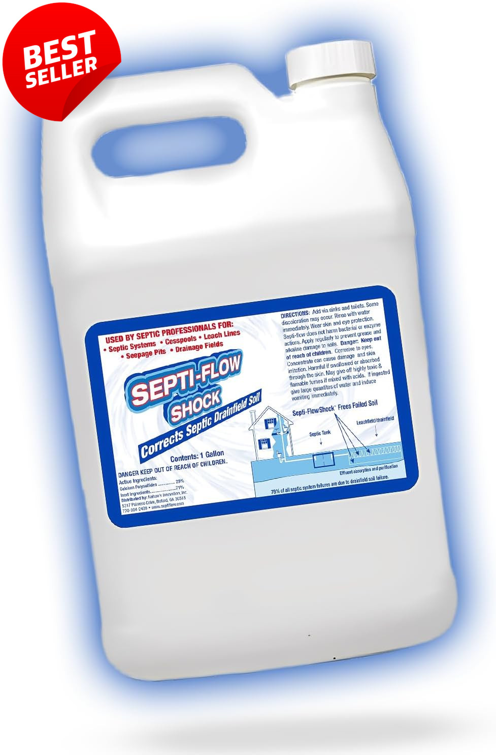 Septic Drainfield Repair Treatment Clears Leach Field Soil 128oz Septi-Flow – US