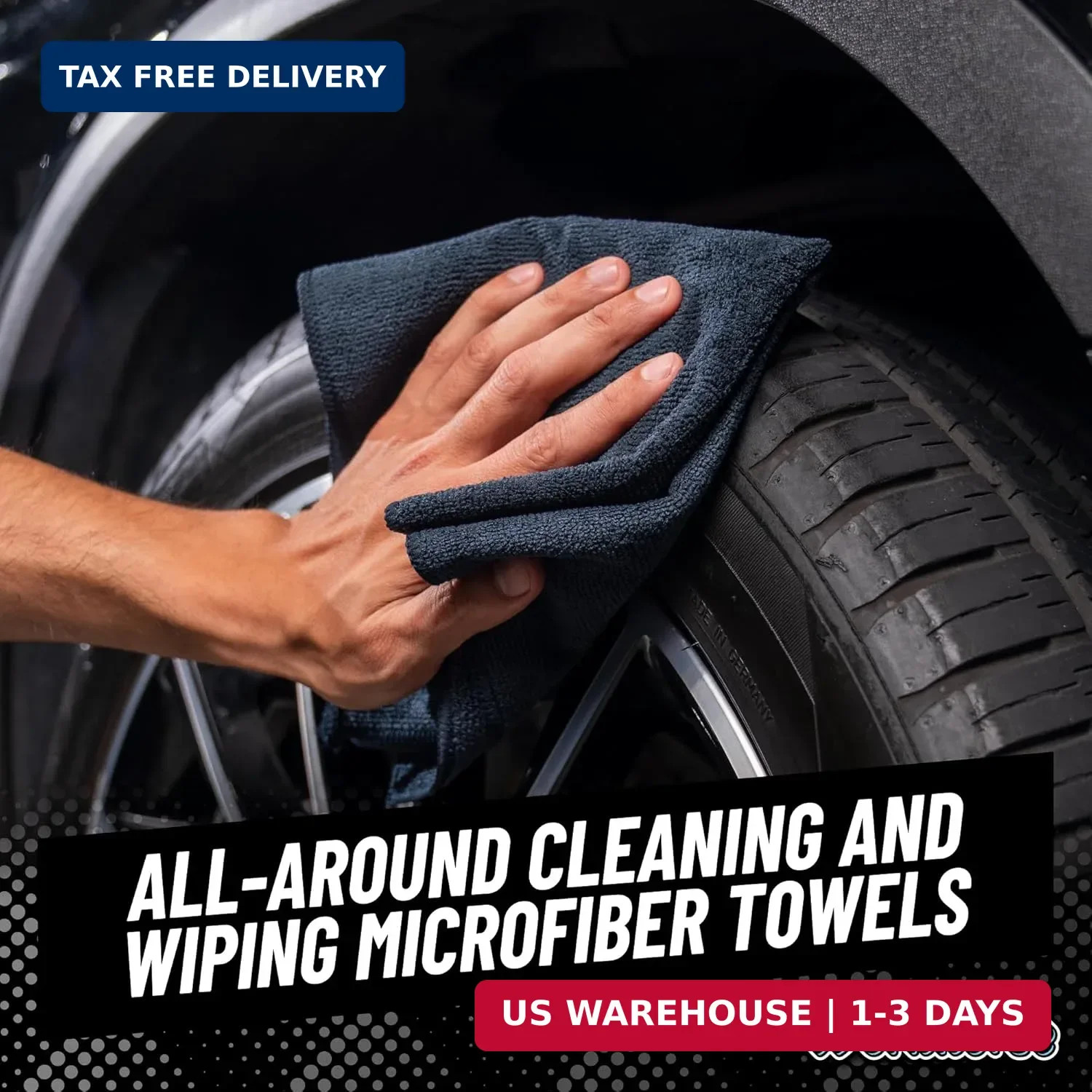 Chemical Guys, Workhorse Plush Microfiber Towels, 16 x 16 in, Black, 3 Pack | Pl