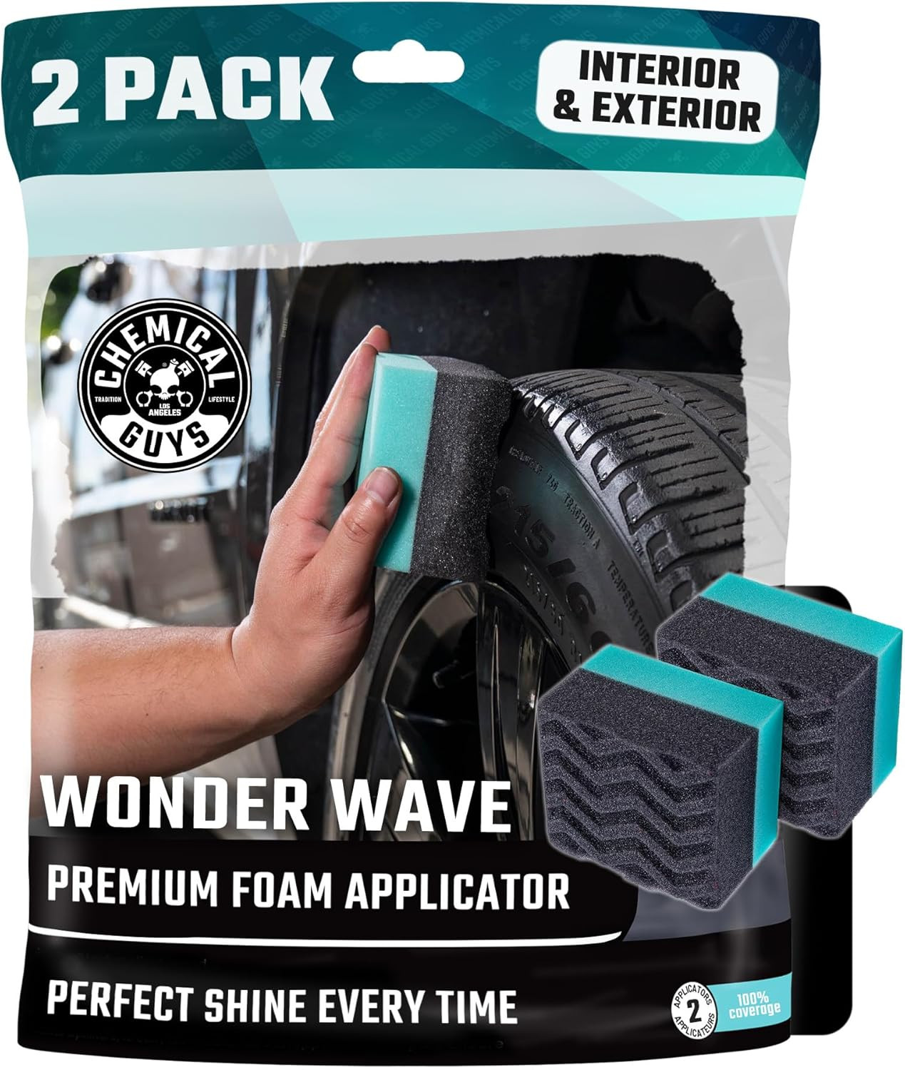 Chemical Guys Wonder Wave Durafoam Tire Shine Applicator Pads – Foam Pads for Ap