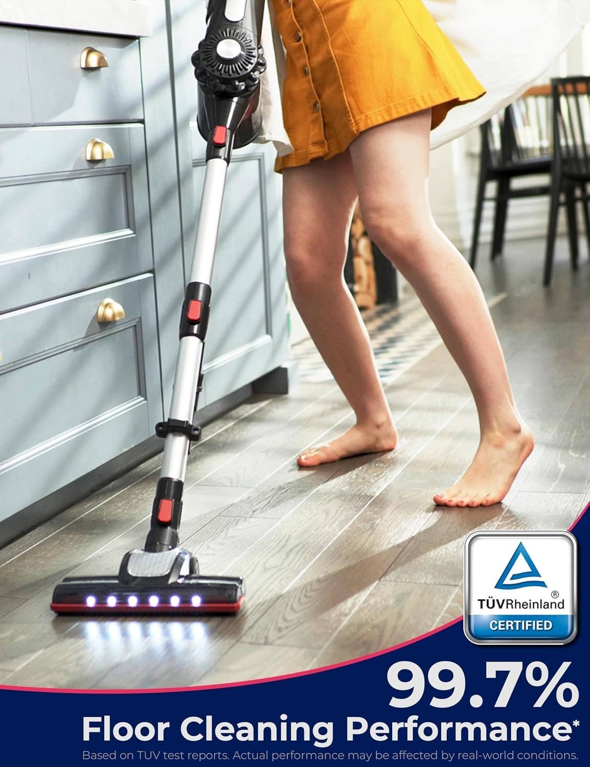 Effortless Cordless Stick Vacuum Cleaner – Up to 35 Min Runtime with HEPA Filter