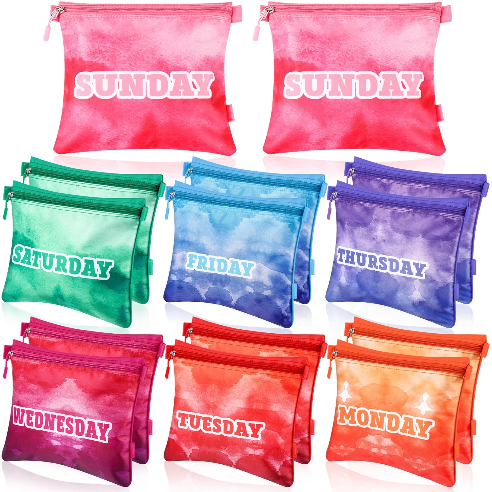 14 Pcs Kids Days of Week Compression Packing Cubes Daily Outfit Organizers