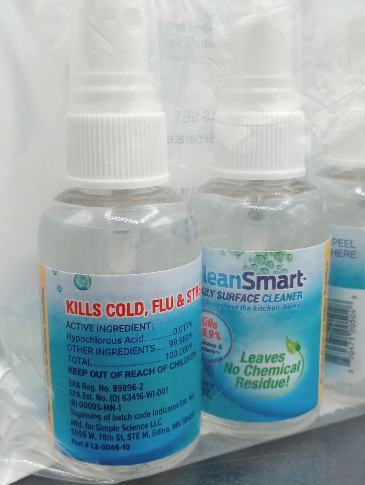 CleanSmart – Daily Surface Cleaner Kills 99.9% of Viruses & Bacteria -2 Fl Oz Ea