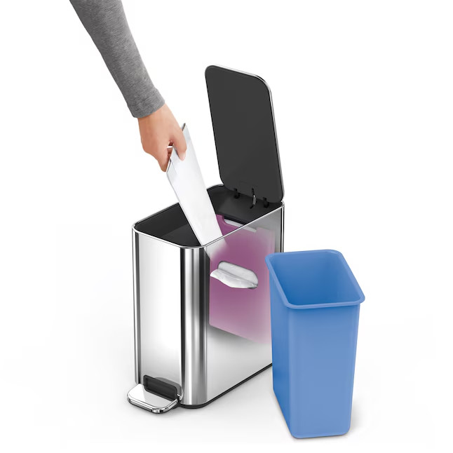 simplehuman 5L 1.3 Gal Slim Step Trash Can Polished Stainless Stee