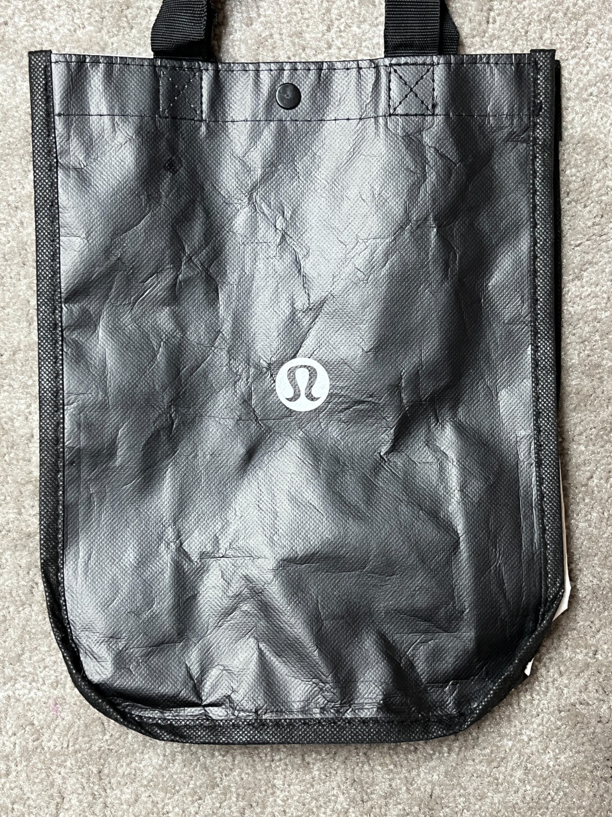 Lululemon Reusable Shopping Tote Bag 11x9x4 Black and White