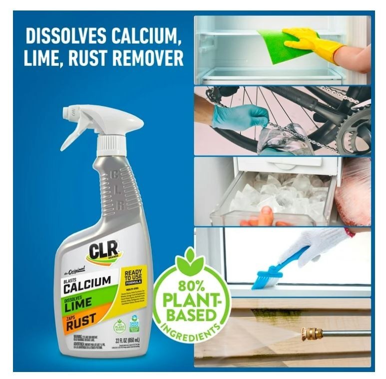 CLR Calcium Lime and Rust Remover EPA Safer Choice 22 oz Spray (2 Pack)