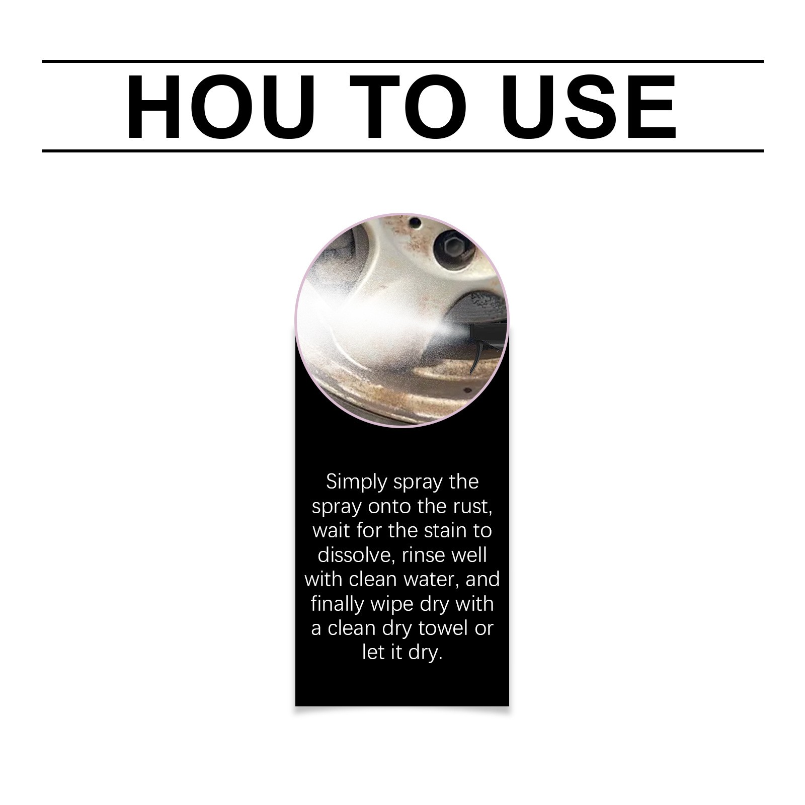 Iron Eraser Rust Remover Spray, Car Wheel Paint Brake Dust Fast Cleaner 120ML US