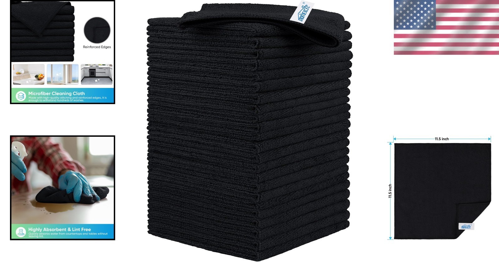 Effortless Cleaning with 24 Pack Micofiber Towels – Efficient 11.5”x11.5” Rags