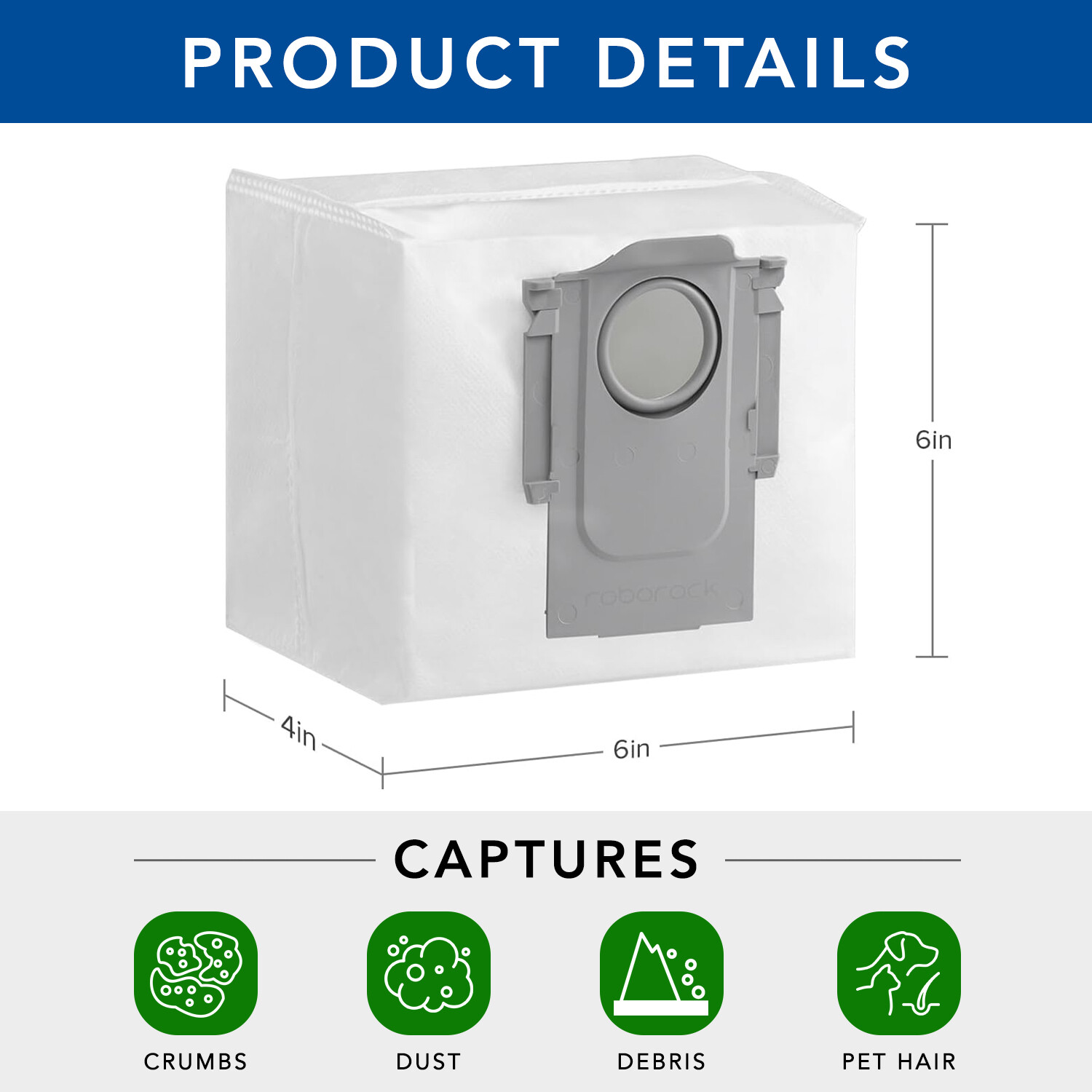 ​MaximalPower Vacuum Bags for Roborock S8+, S8 Pro Ultra S7 MaxV Ultra Q8 Q7 Q5