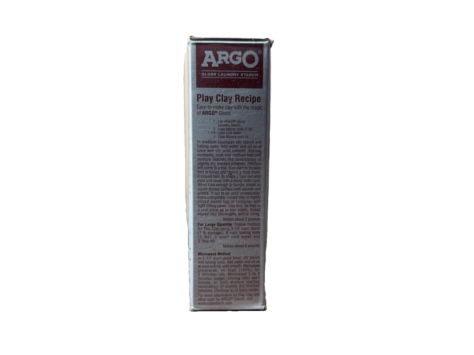ARGO Gloss Laundry Starch Red Removes Greasy Spots 16oz BEST BY 2015 New Sealed