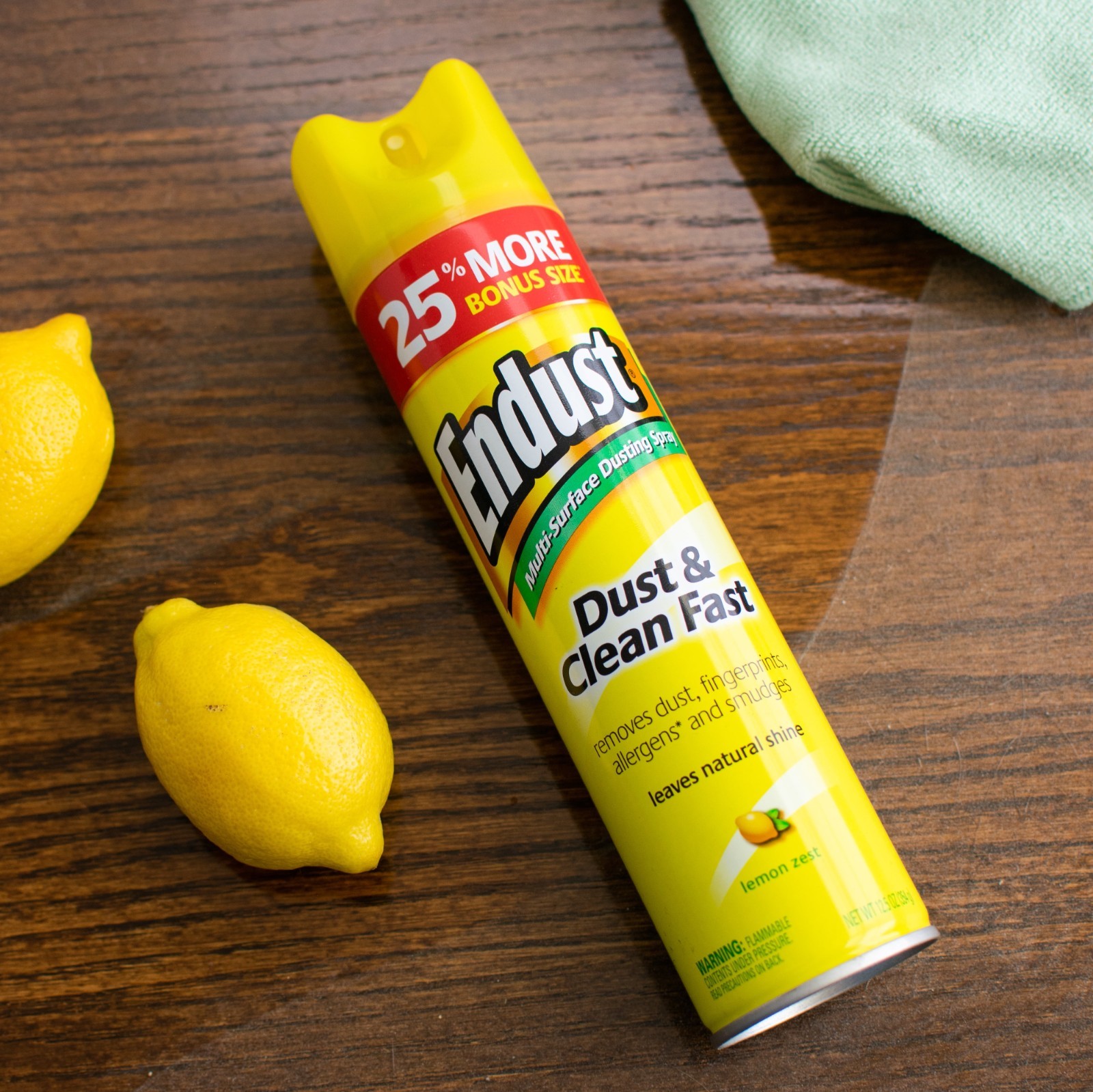 Endust® Multi-Surface Dusting and Cleaning Spray, Lemon Zest, Aerosol, 12.5 oz.
