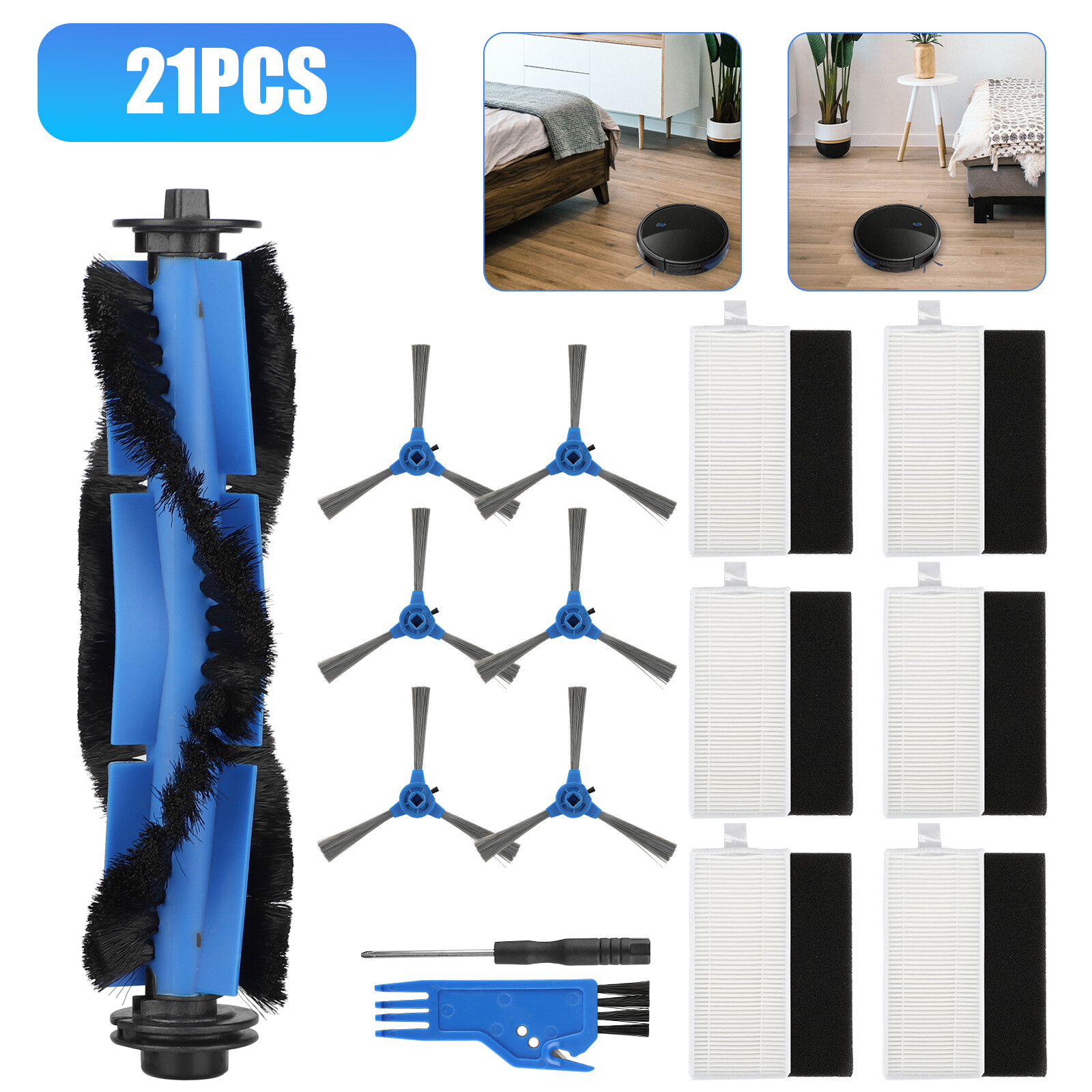 21X Replacement Side Brushes Filter Parts for Eufy RoboVac 11S 30C 25C 15C 35C