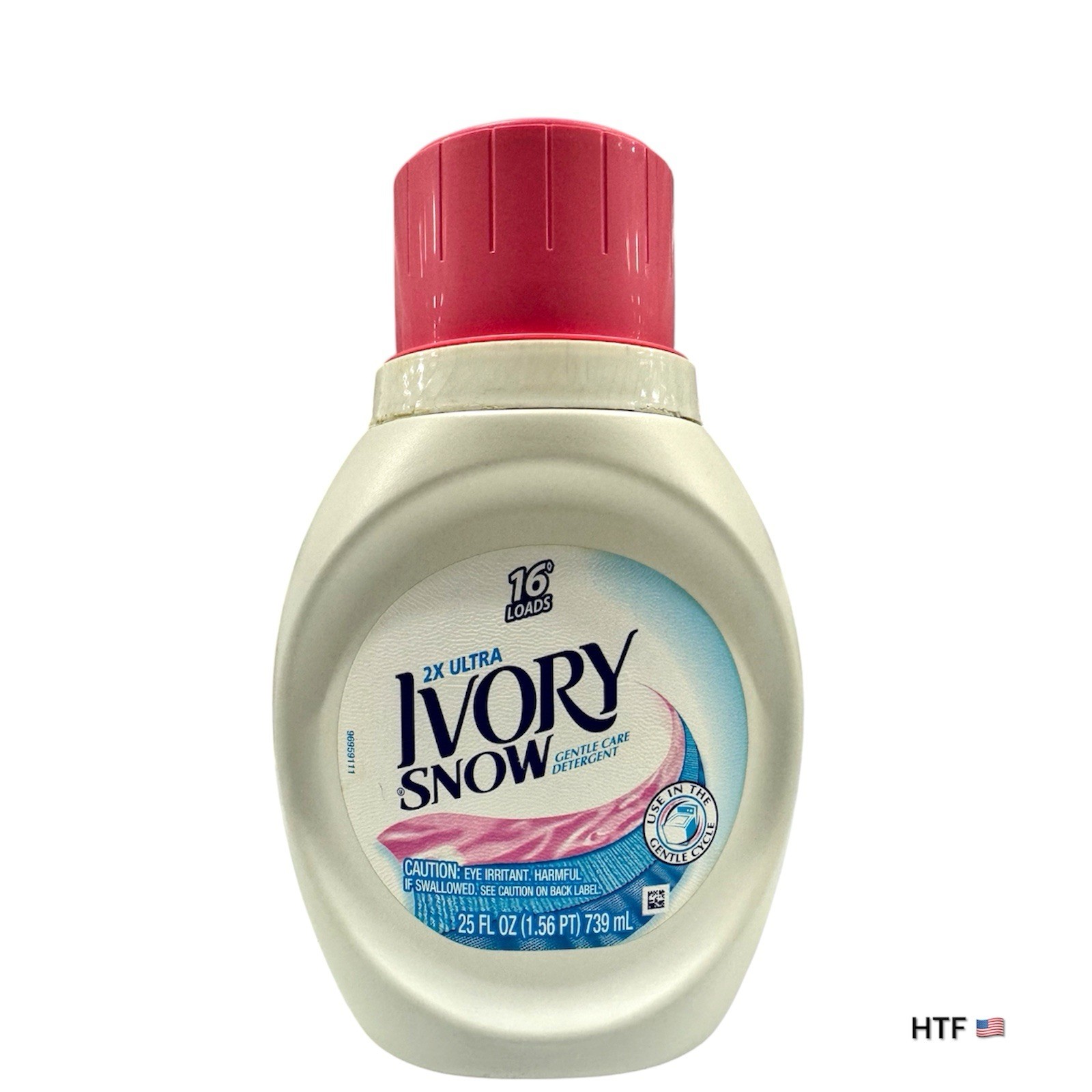 Ivory Snow 2X Ultra Gentle Care Liquid Laundry Detergent Pink Cap 25oz, 16 Loads