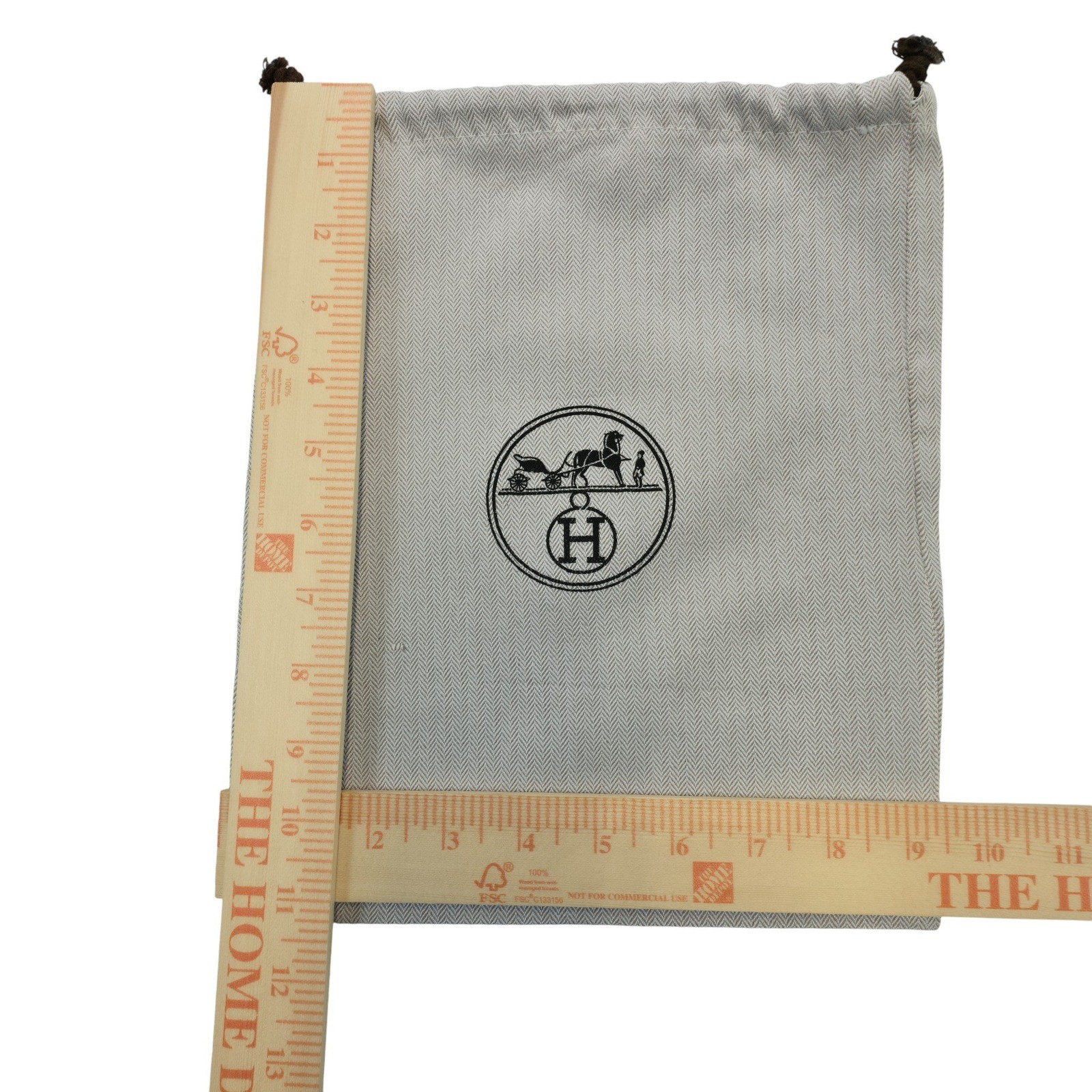HERMES Dust Bag Drawstring Pouch Authentic Accessories Jewelry Pouch 11×9.5 in