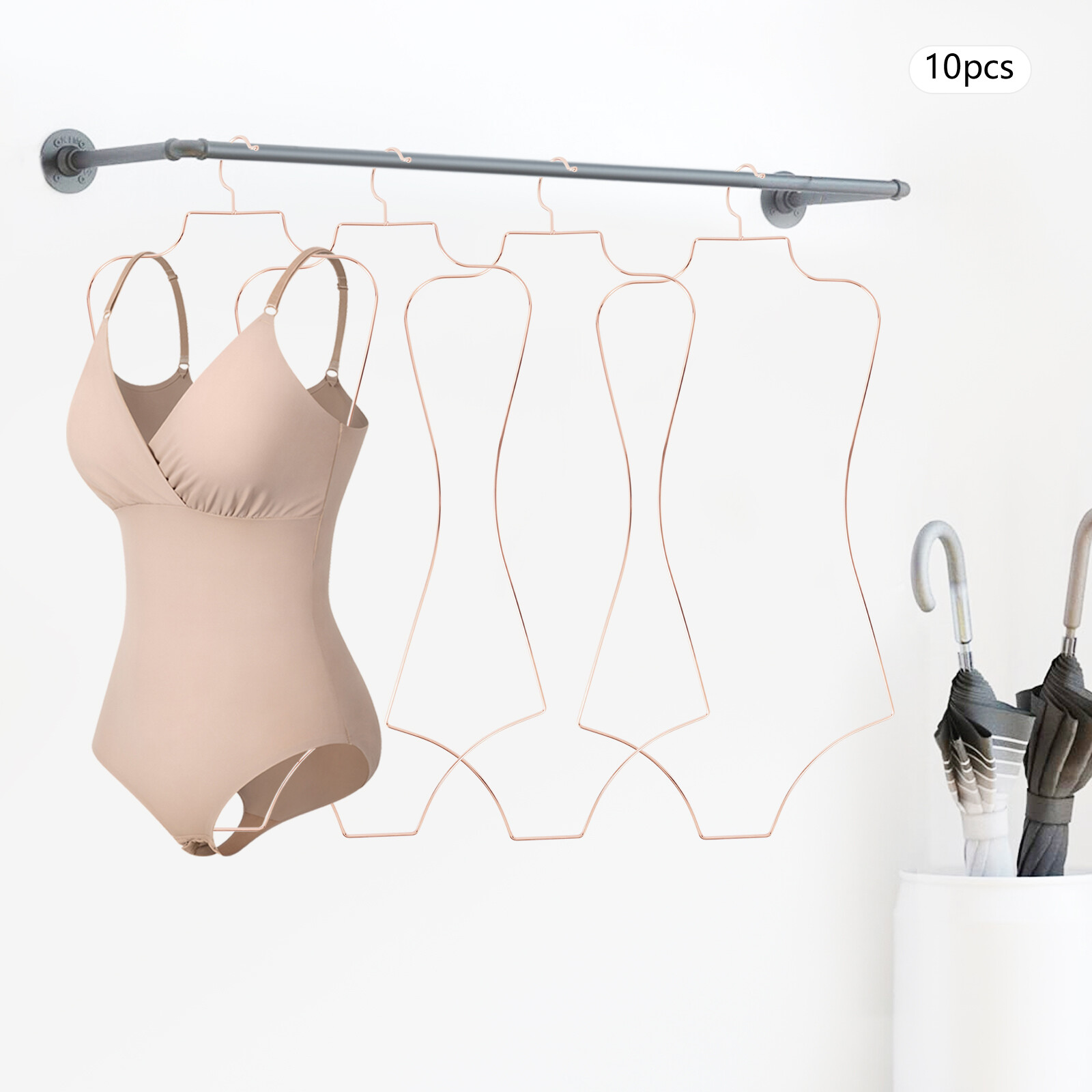 Rose Gold 10-Pack Body Shape Display Hangers for Swimwear and Lingerie