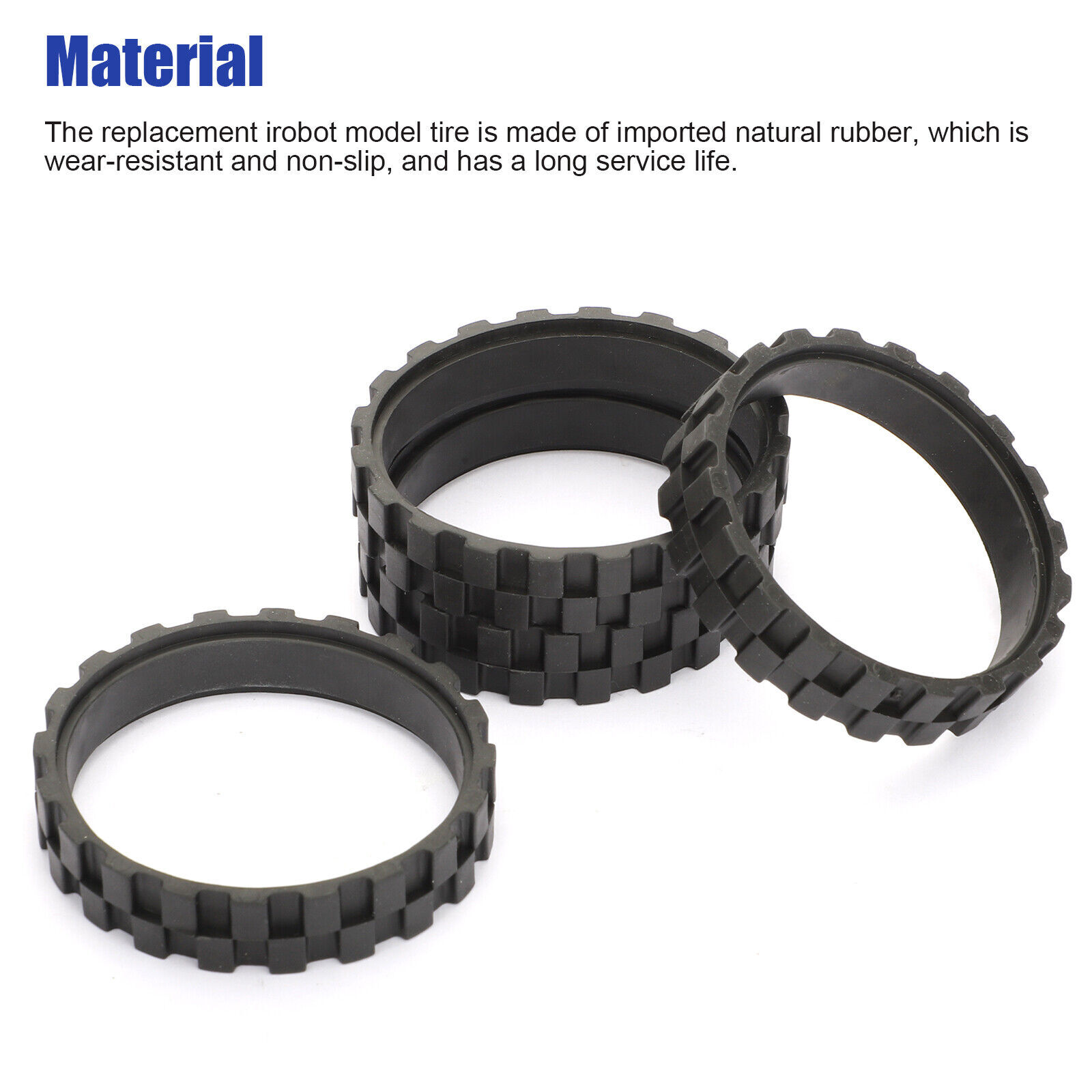 8PCS Tires for IROBOT ROOMBA Wheels Series 500, 600, 700, 800, 900 i7 Anti-slip