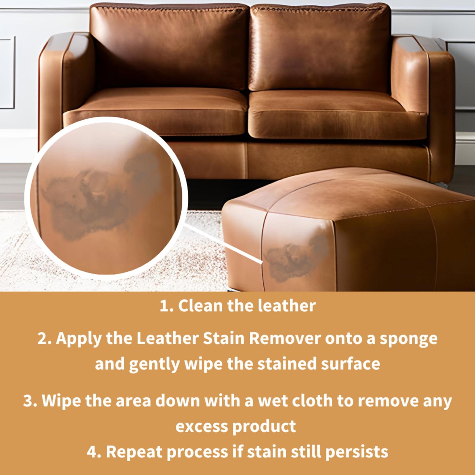 Leather Stain Remover | Quickly Removes Stubborn 8.45 Fl Oz (Pack of 1)