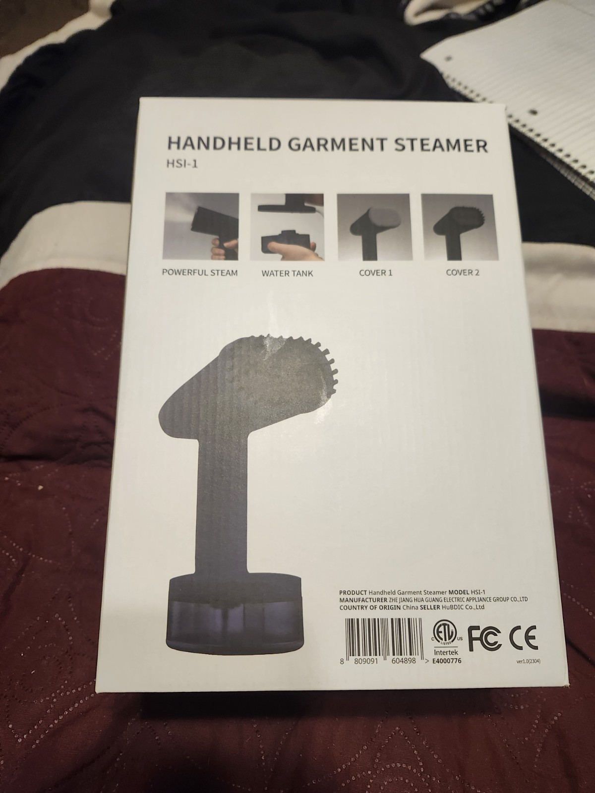 HuBDIC HSI-1 Navy Garment Steamer 1500W 30 Sec Heat 250ml w/ Brushes