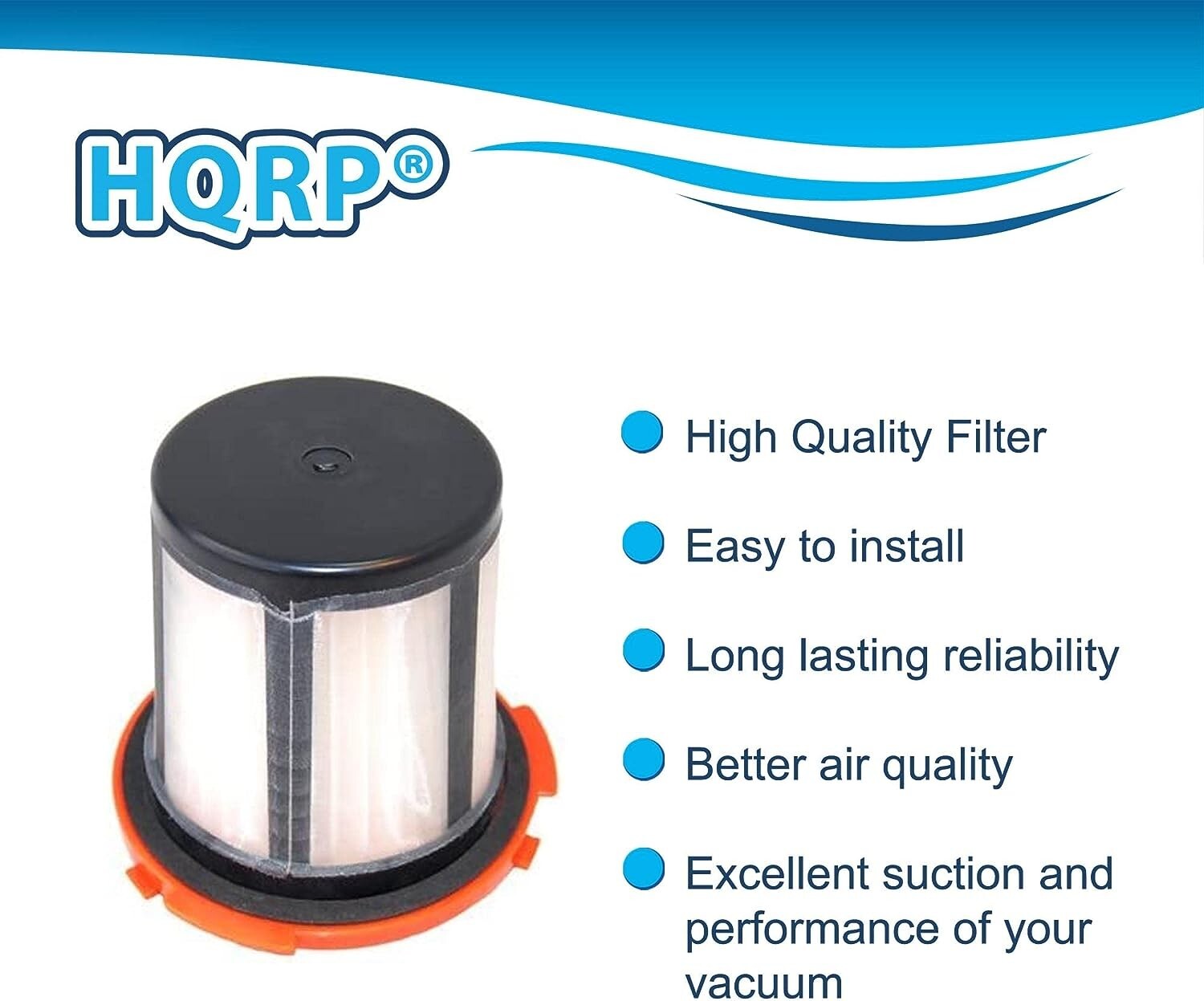 4-Pack Washable and Reusable H12 Filter for Tornado TO7325 TO7329 TO7330 Vacuum