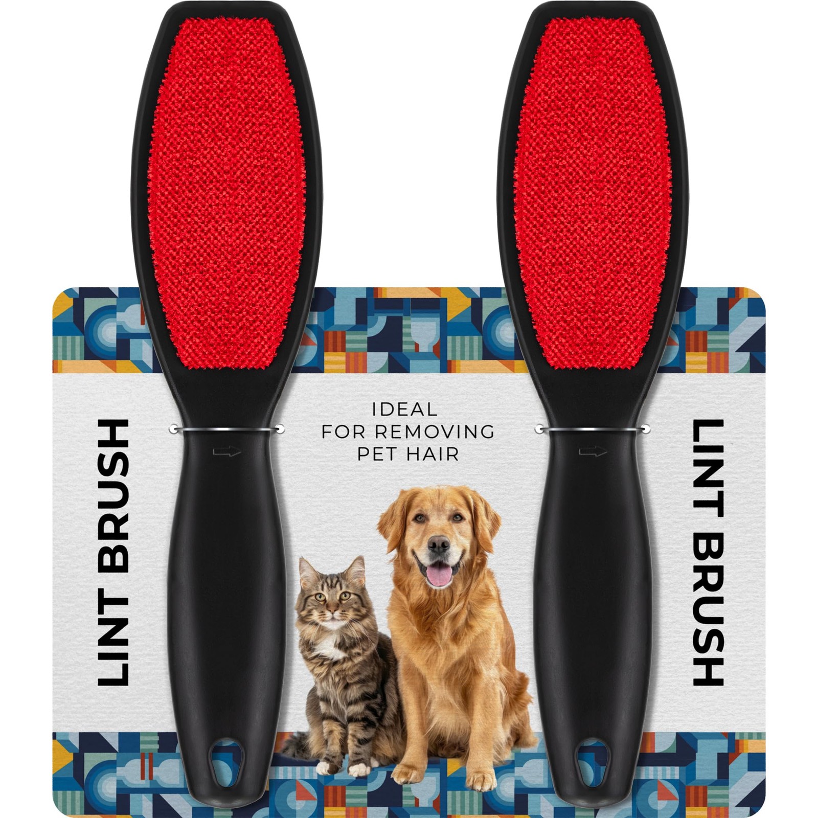 (2 Pack) Double-Sided Lint Brushes, Pet Hair Remover Brush for Clothes and Fu…