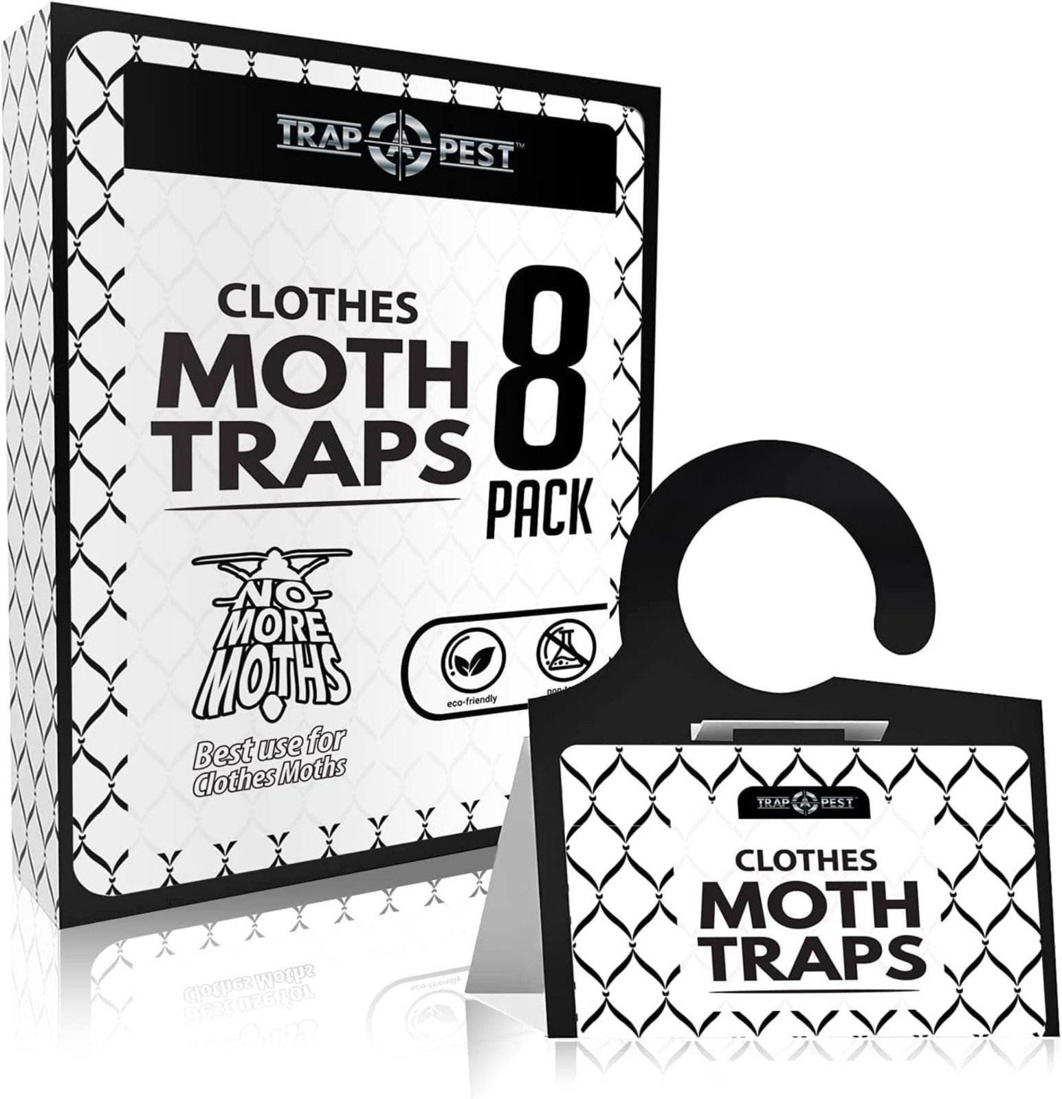 Clothing Moth Traps – 8 Pack – Non Toxic with Pheromone Attractant – Odorless