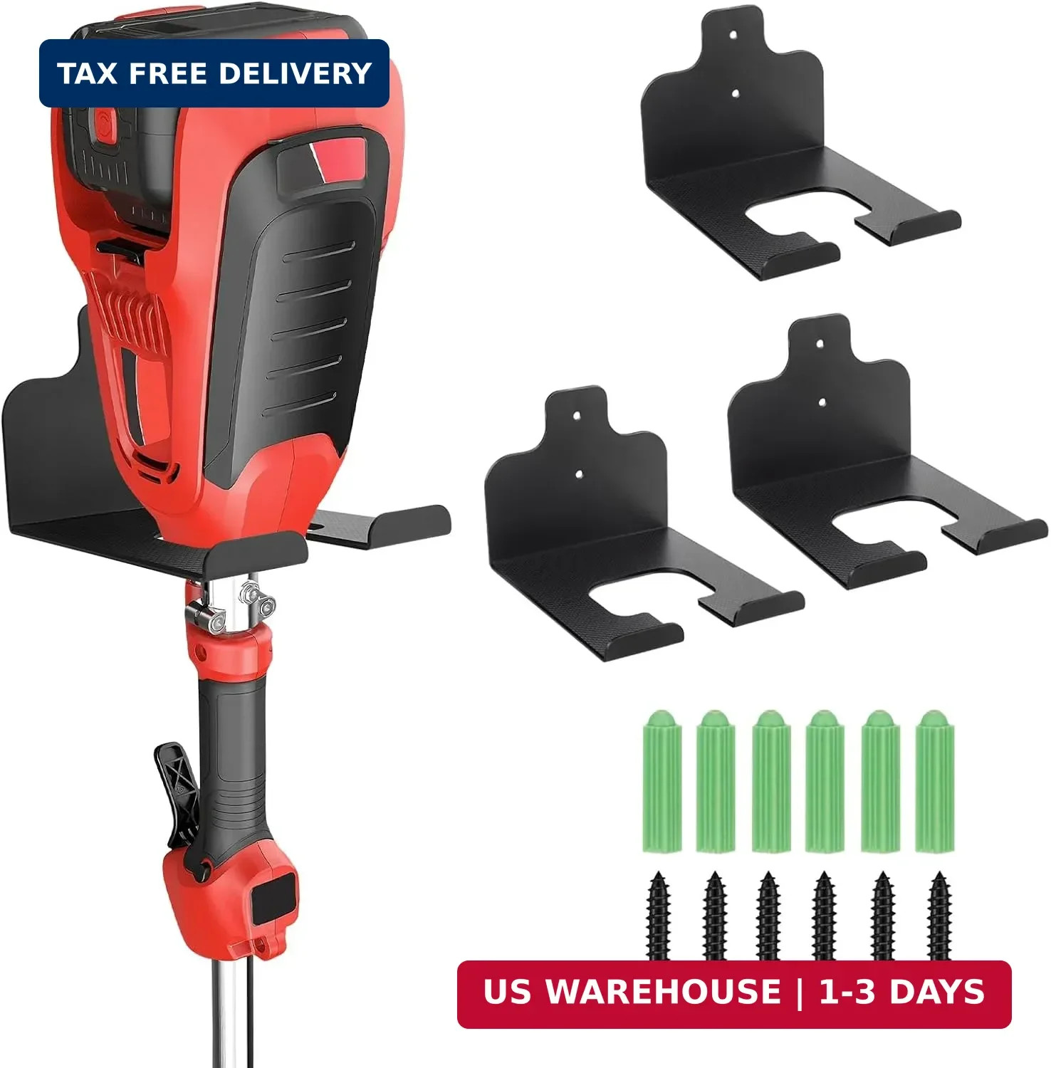 Weedeater Hanger, Garden Power Tool Hanger, 3 Pack | Weed Whackers Holder Wall M