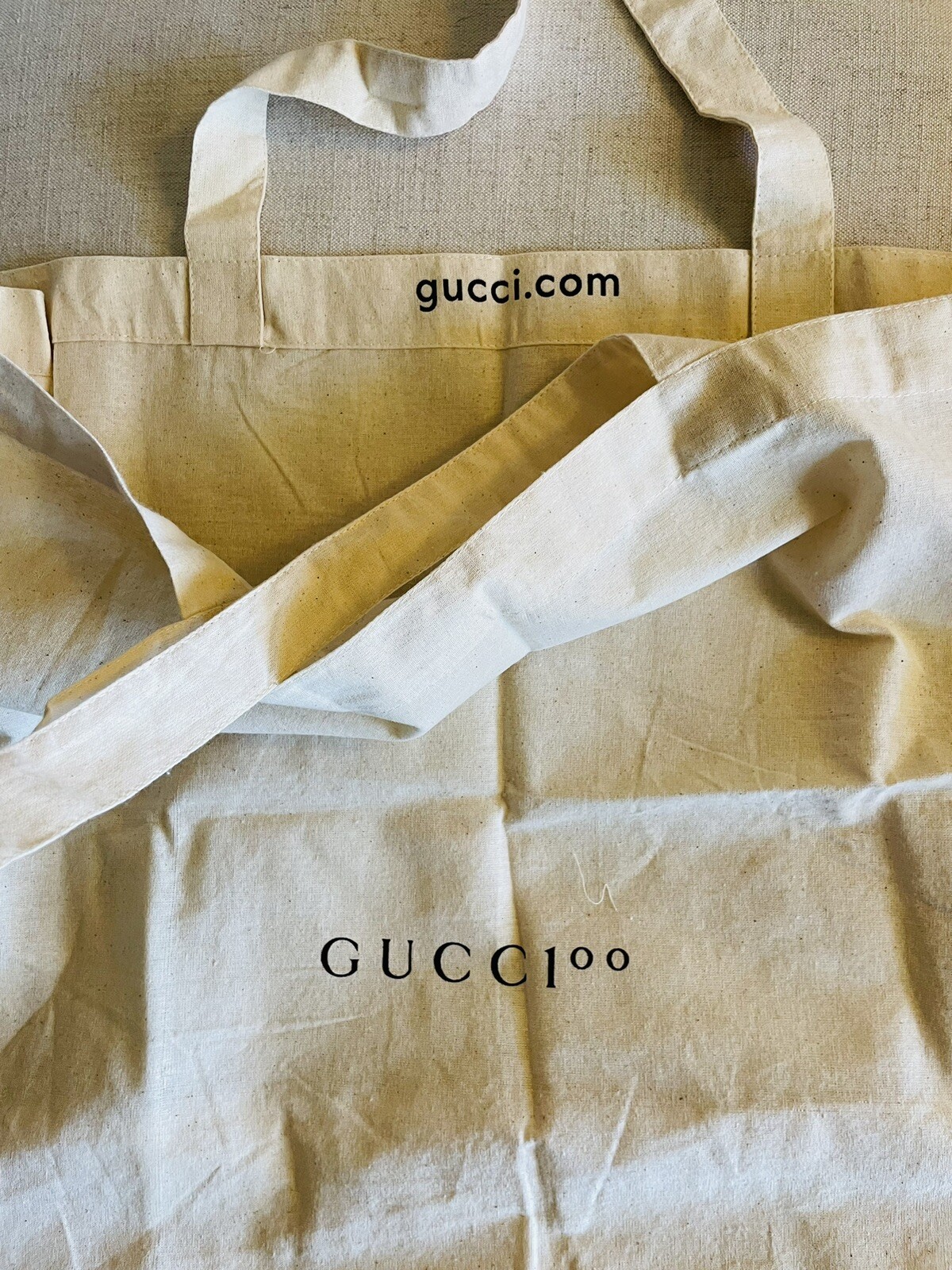 Gucci 100 Canvas Tote Bag Shopping Yoga Dust Lightweight Cotton NEW Eco Reusable