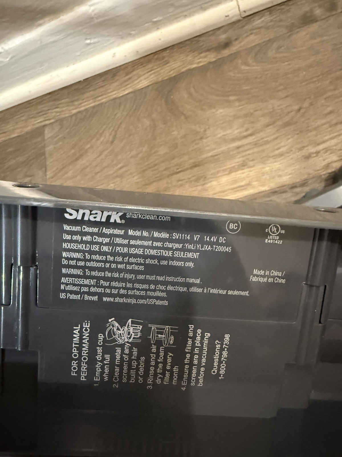 SharkFreestylePro cordless vacuum model SV1114recognizable by mint green accents