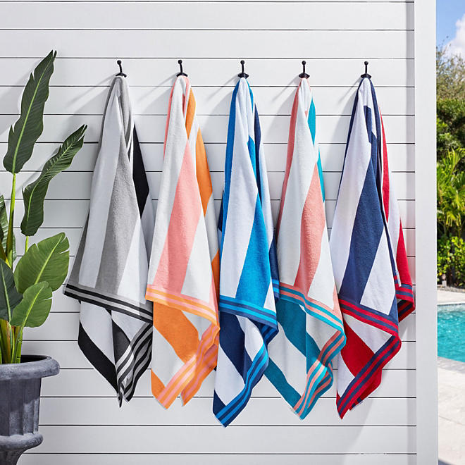 MEMBER’S MARK CABANA OVERSIZED BEACH TOWELS, SET OF 6 *CHOOSE COLOR