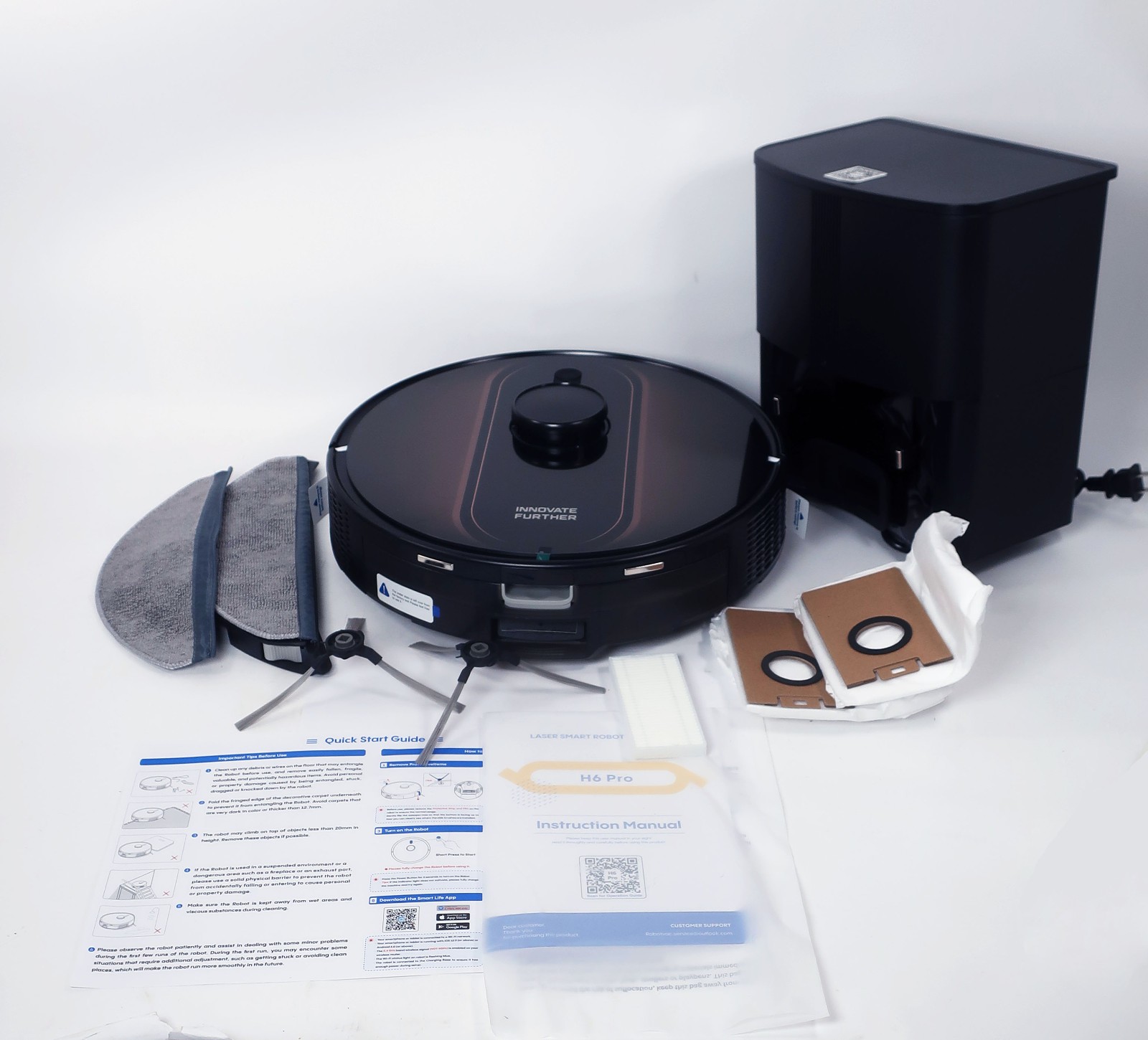 H6 Robot Robotic Vacuum and Mop w/ Mapping LIDAR Navigation ~ Alexa/APP Control