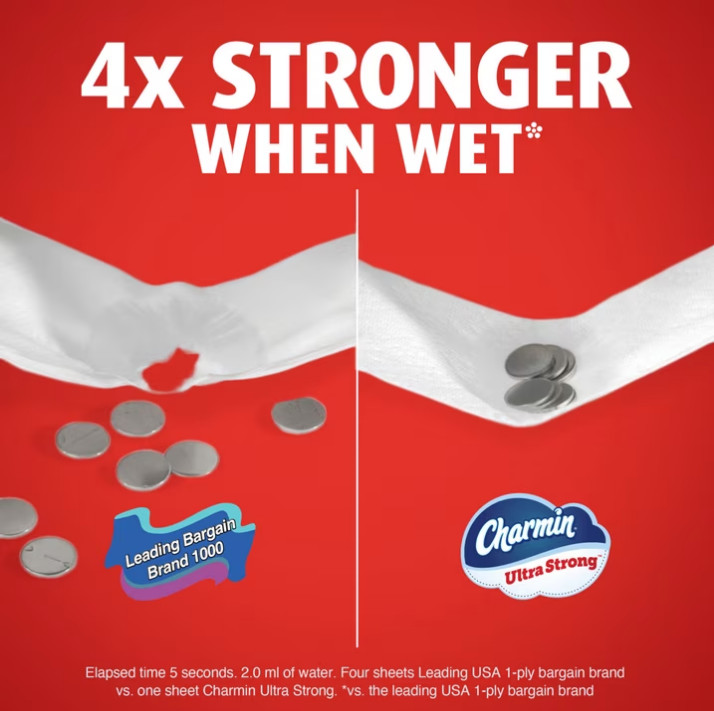 2 PACK Charmin Ultra Strong Toilet Paper 9 Mega XXL Rolls, 440 Sheets Per Roll