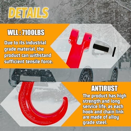 J Hook Towing-G80 Heavy Duty Towing J Hooks with 7100 Lbs 15 Inch Safety latch