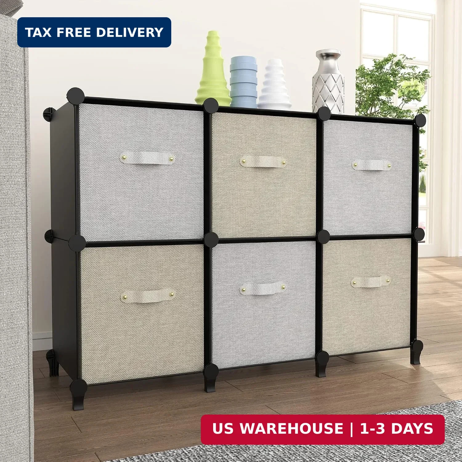 6-Cube Storage Organizer, Closet Organizer Storage Cabinet Shelf Bookcase Booksh