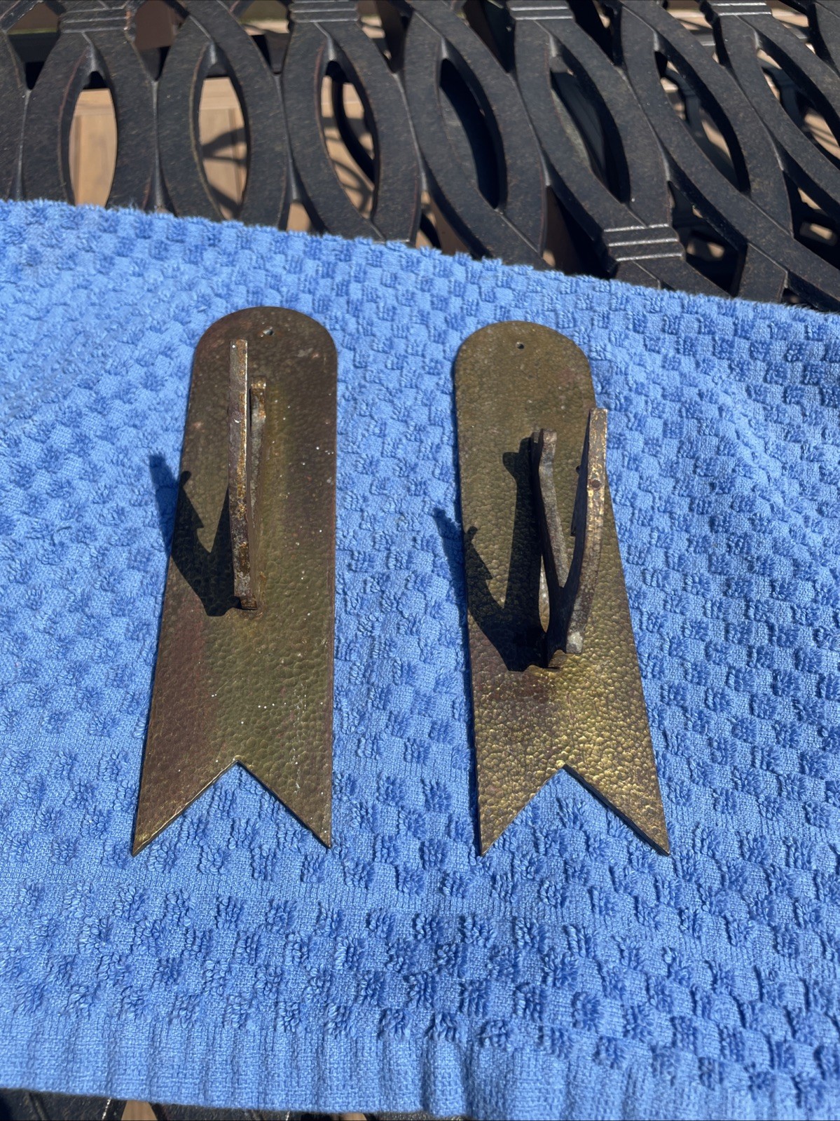 True Vintage Brass Or Copper Metal Anchor Wall Hooks