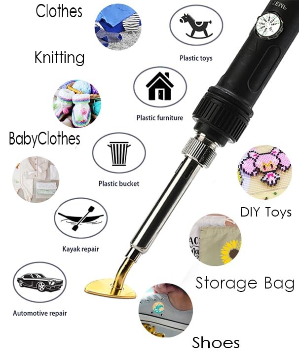 Mini Iron, 80W Small Iron for Crafts Patches Shoes Hats, Adjustable Temperatu…