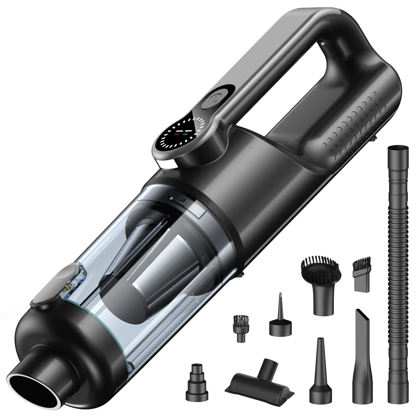 18000Pa Cordless Handheld Car Vacuum Cleaner – 35-Min Runtime, LED Light & LC…