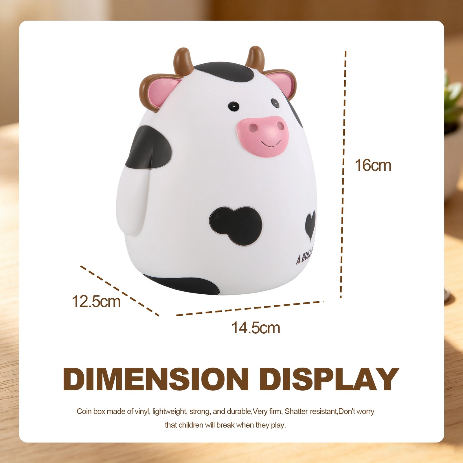 Piggy Bank,Cute Cow Money Bank for Boys and Girls,Children’s Shatterproof4823