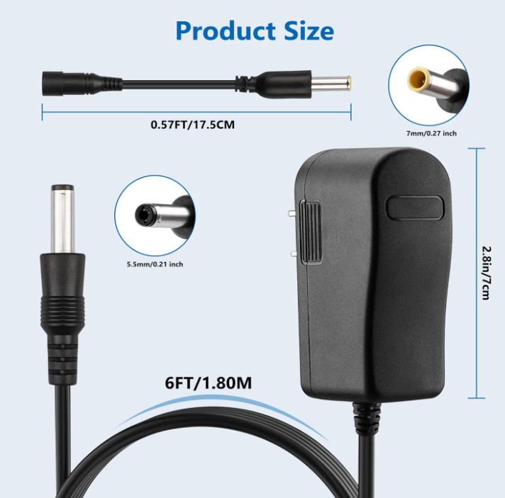 Charger for Bissell Pet Stain Eraser 2837 2842 2846 2877 Compatible with Bissell