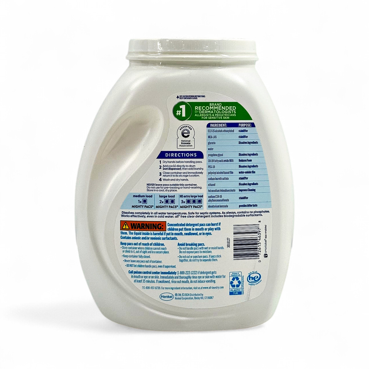 All Free Clear Mighty Pacs The Original 4 in 1 Laundry Detergent – 120 Pacs