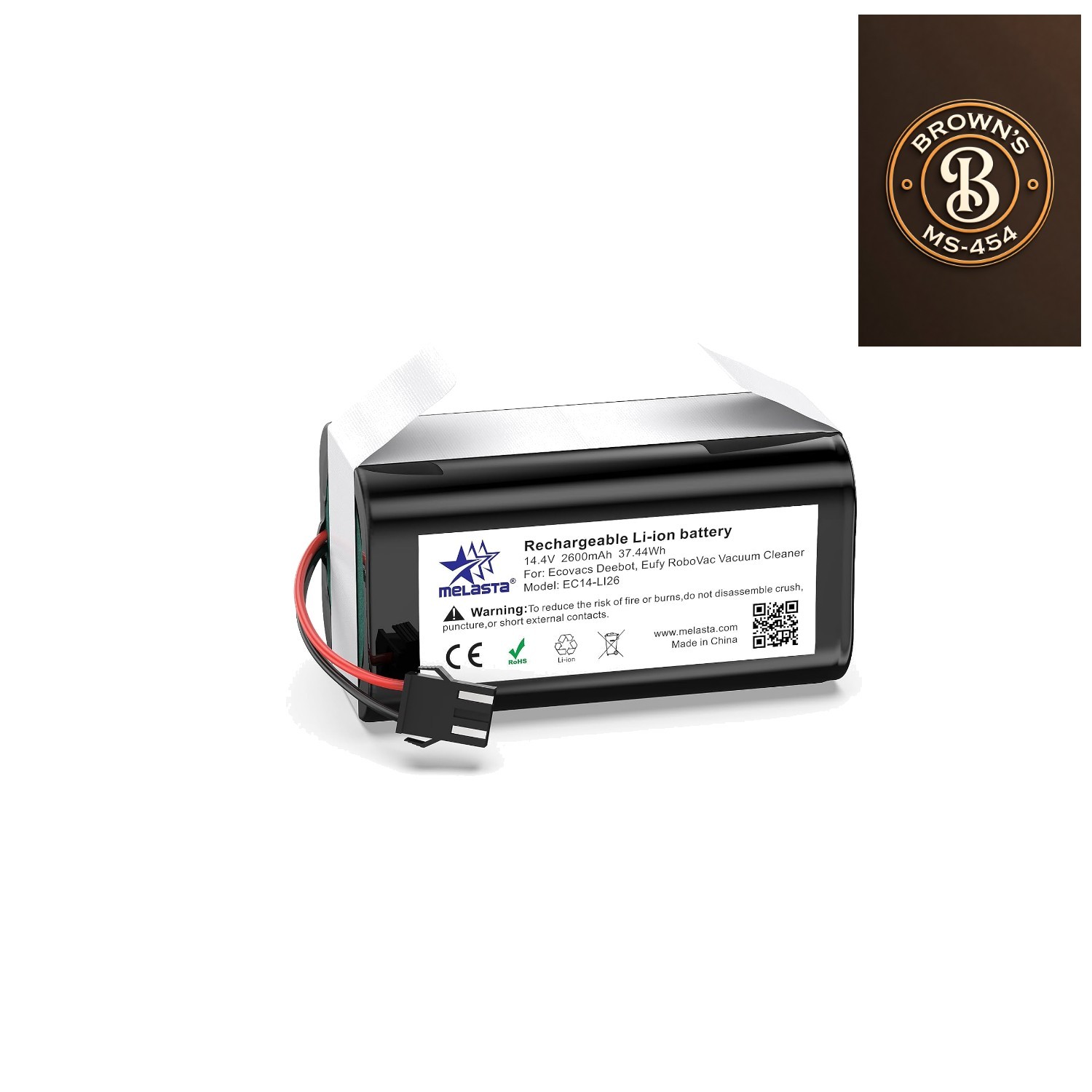 14.4V 2600mAh Replacement Battery for Eufy/Ecovacs/Tesvor Vacuums | 14.4V 260…