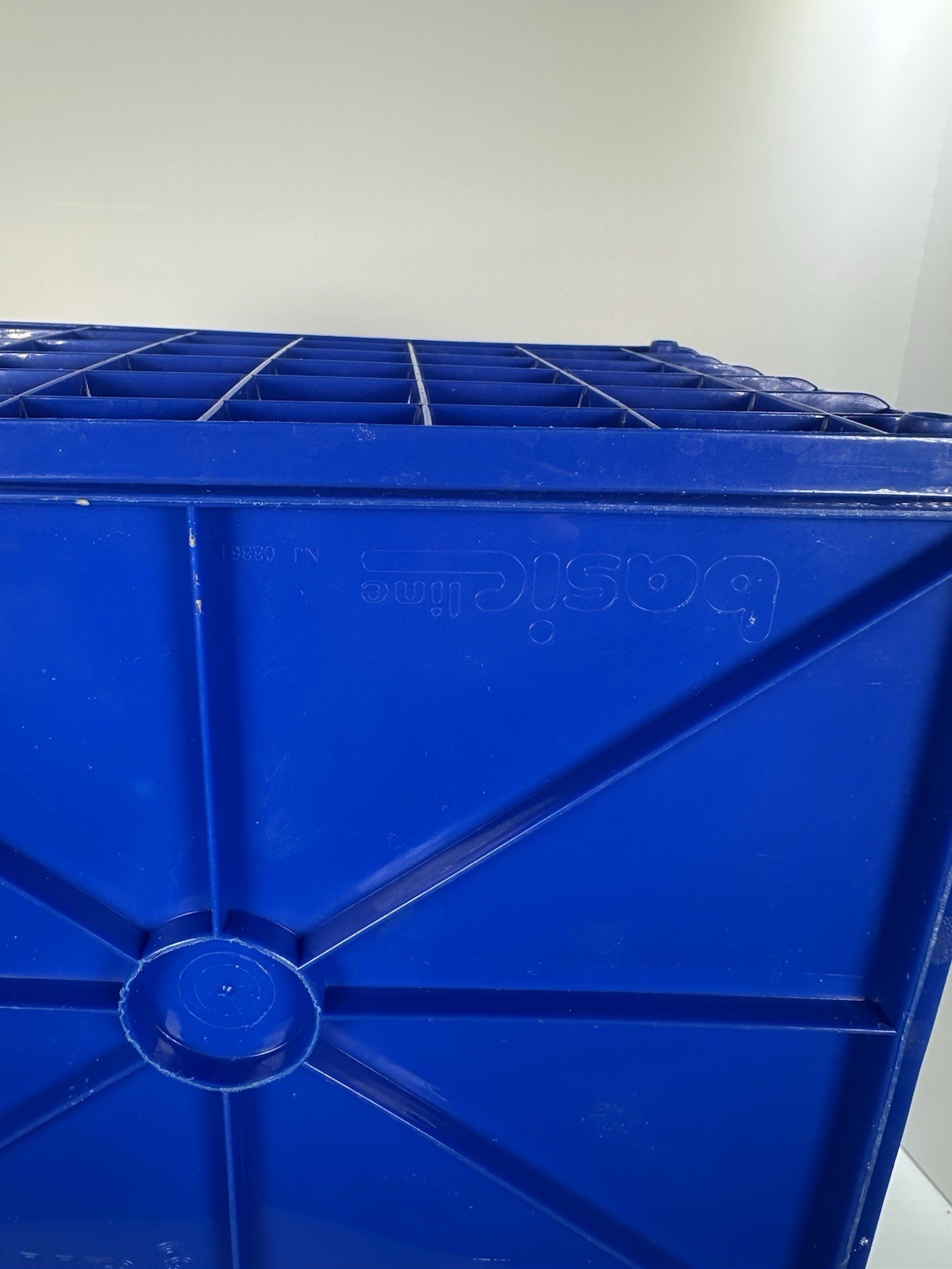 Yaffa Blocks Storage Crate Bin Stackable Set Of 2 Small Mini White Blue Desk 9”