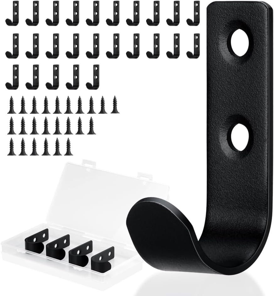 25 Pack U Shaped Wall Hooks for Hanging Coats Bags and Keys, Single Robe & Towel