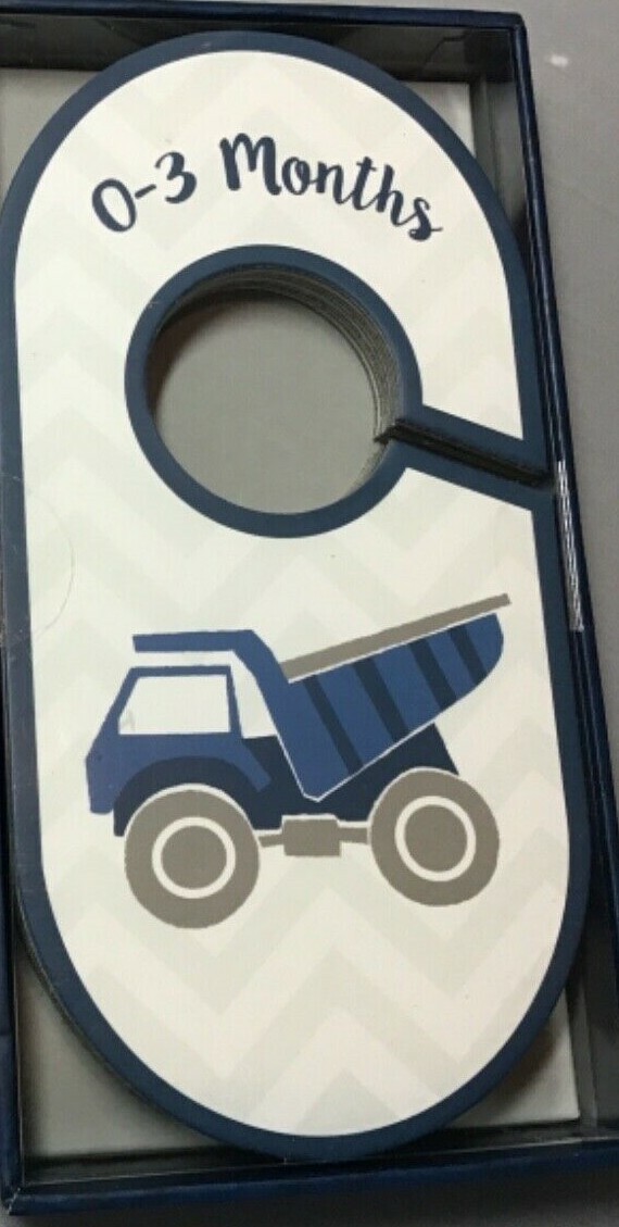 LADY JAYNE INFANT CLOSET DIVIDERS/ORGANIZERS(6) BOY BLUE TRUCKS TO 24 MONTHS NIP