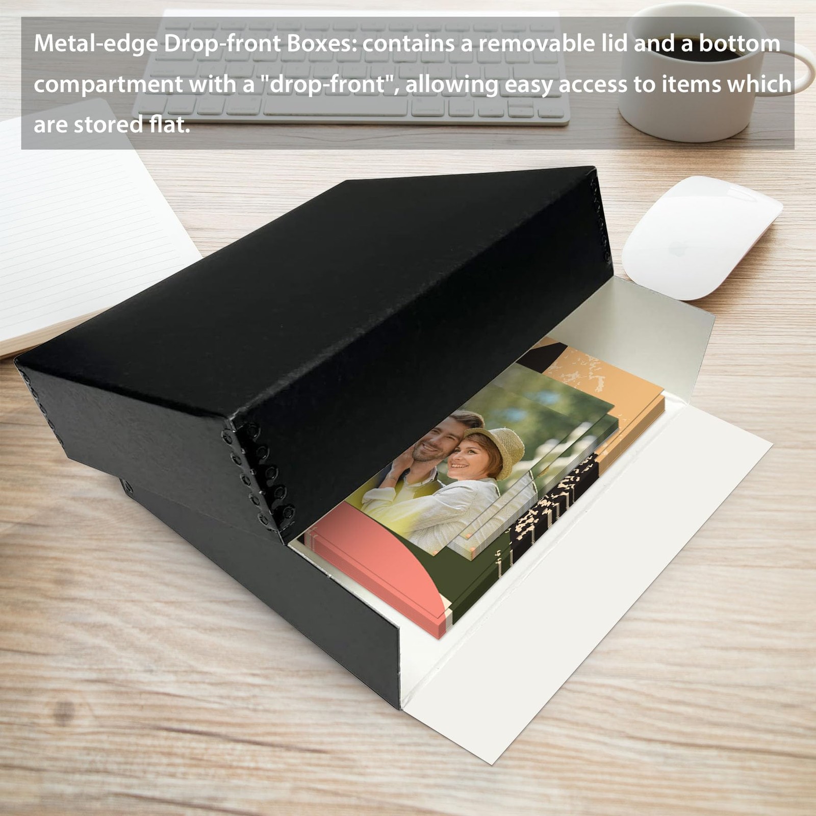 14×18 Black Archival Storage Box Acid-Free Museum Archive Photo Document