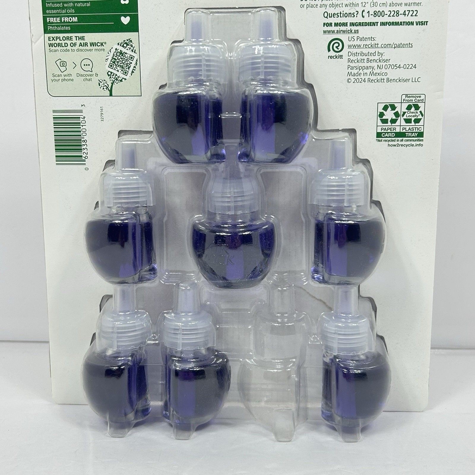 Air Wick Lavender & Chamomile 8 Scented Essential Oil Refills–Opened Pack