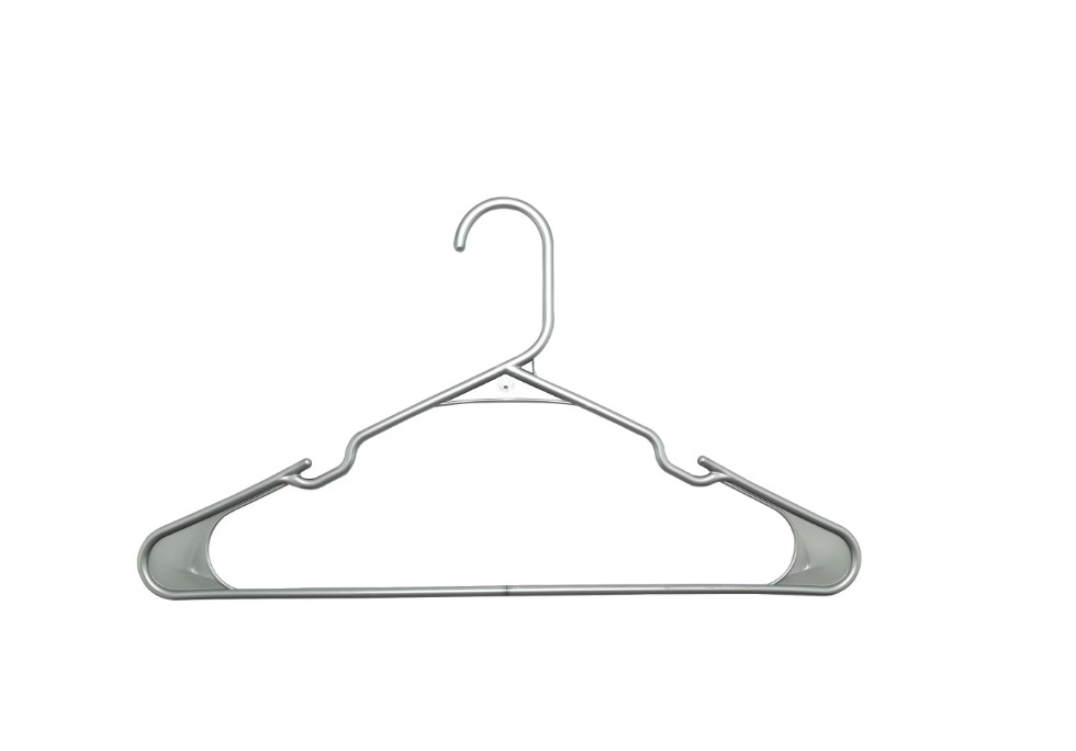 Mainstays Plastic Notched Adult Hangers for Any Clothing Type, Silver Hail 50 Ct