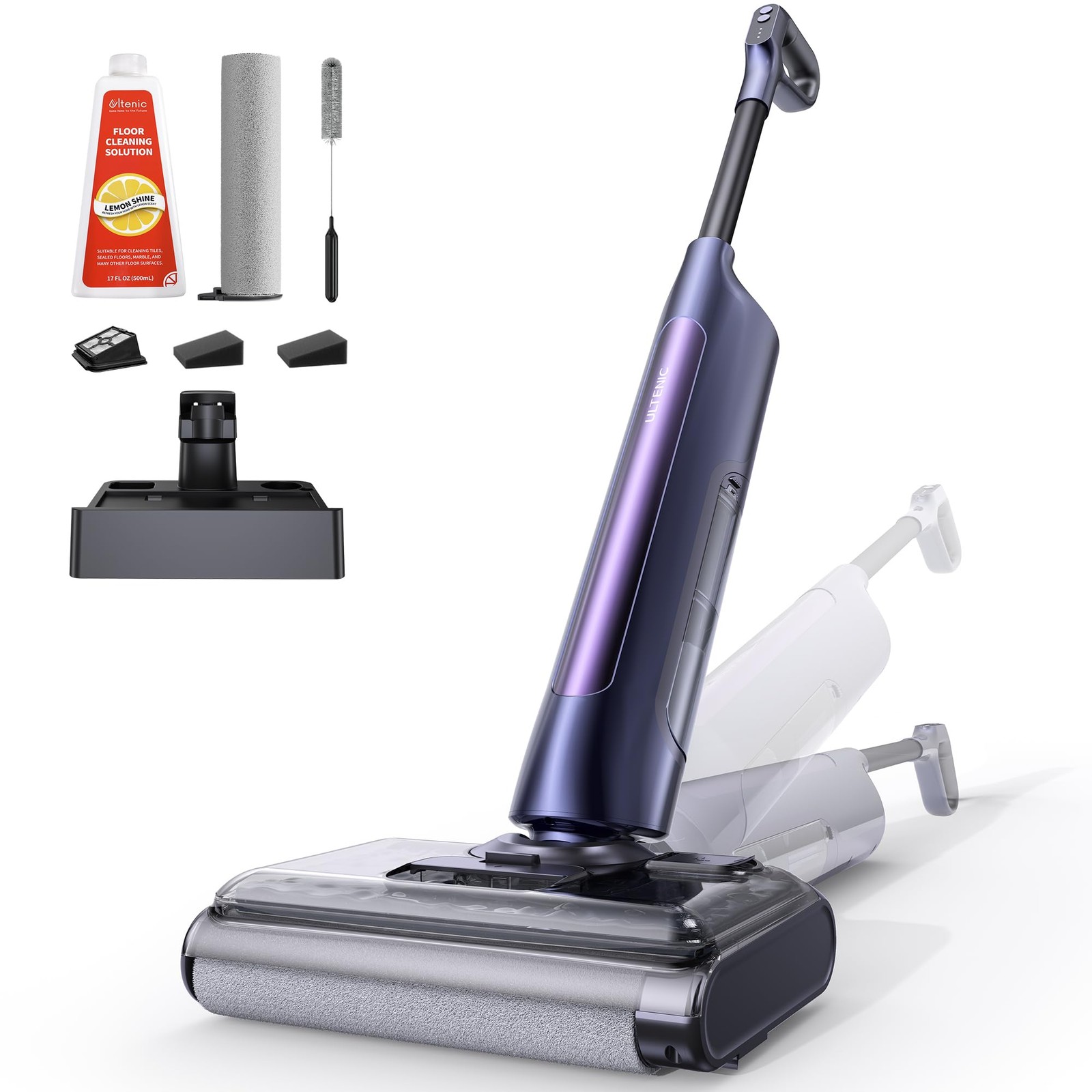 Ultenic Wet Dry Vacuum Cleaner, Vacuum Mop for Wet & Dry Messes, 180° Lay-Fla…