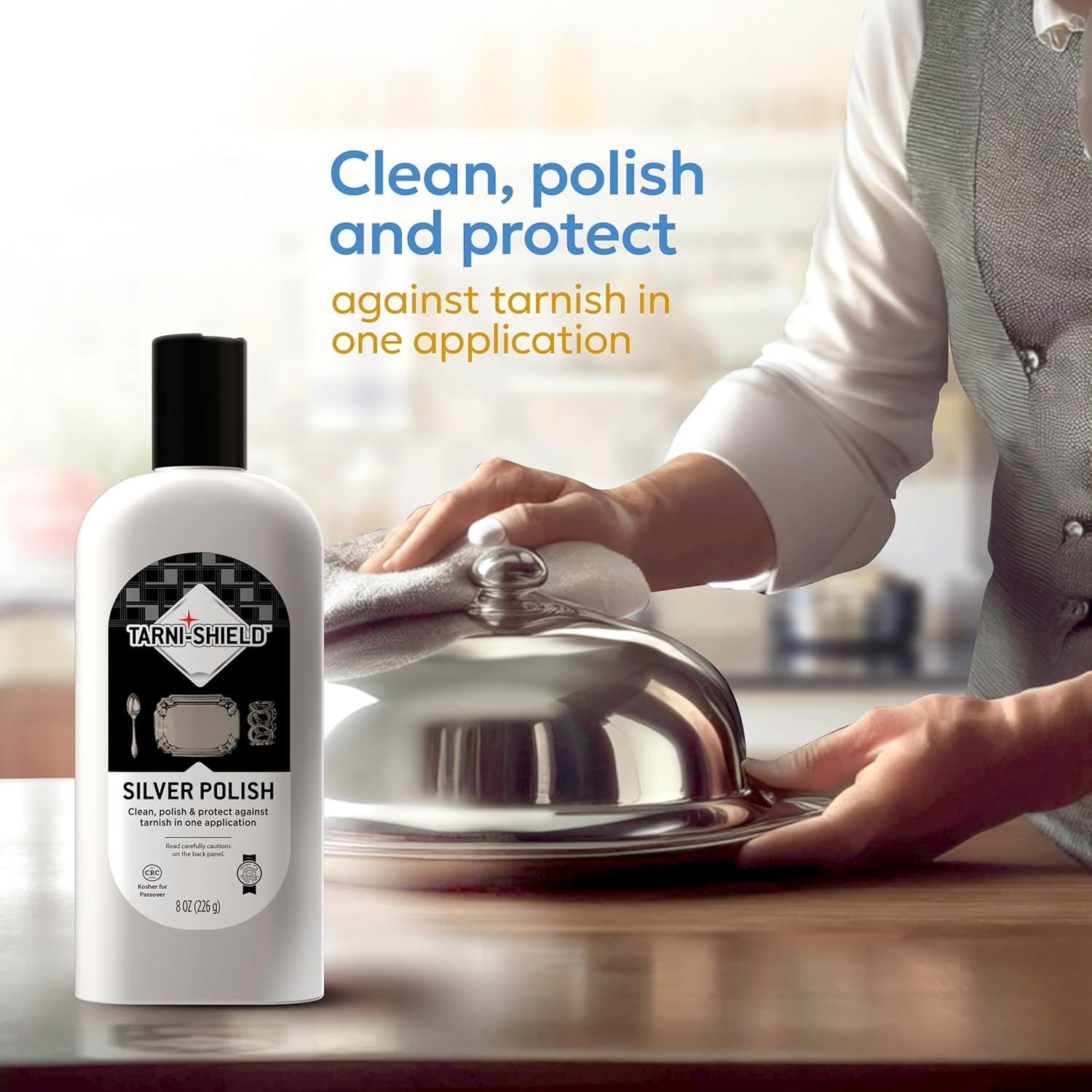 Tarni-Sheild Silver Polish – Clean, Polish, and Protect against Tarnish – 8 Ounc