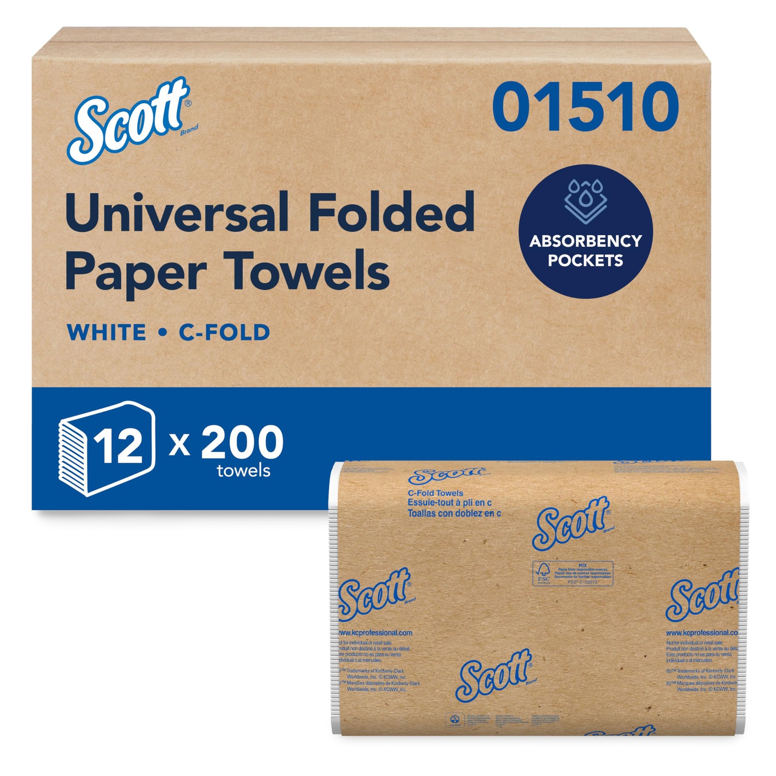 Scott professional Essential C-Fold Folded Paper Towels Bulk (01510 Fast-Drying
